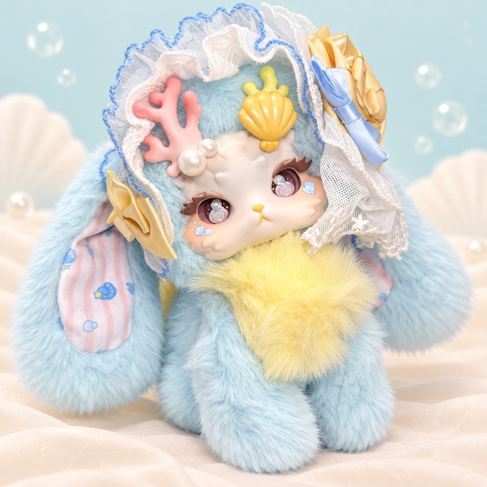 New Tutulong Fluffy Shore Pearl Shell Cover Girl Blind Box Confirmed Blue Plush